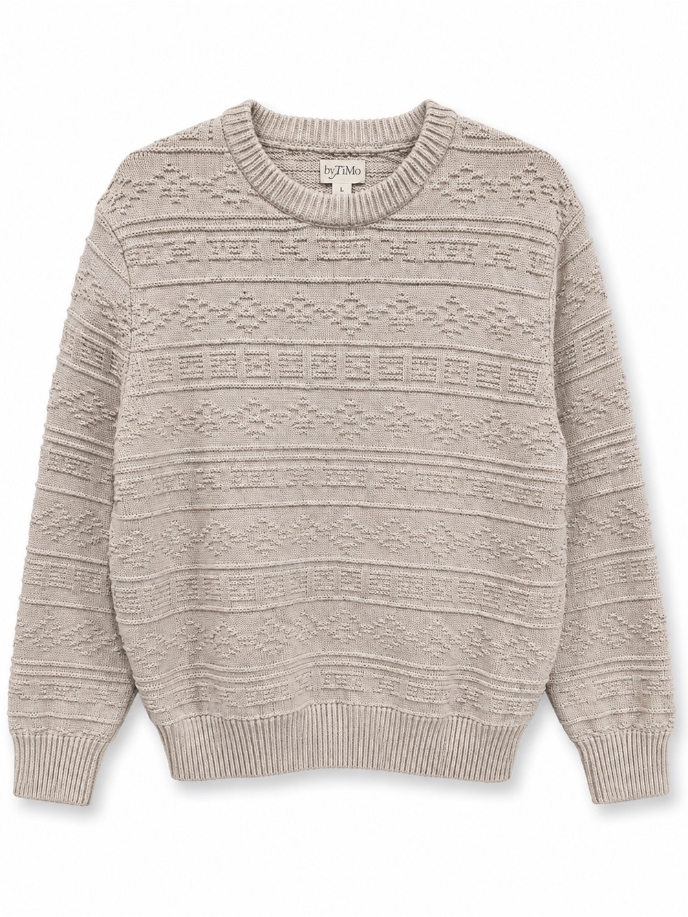 J. Crew Cable Knit Sweater cream fisherman style L classic prep nautical coastal - Picture 1 of 7
